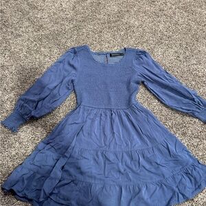 Blue Long Sleeve Dress